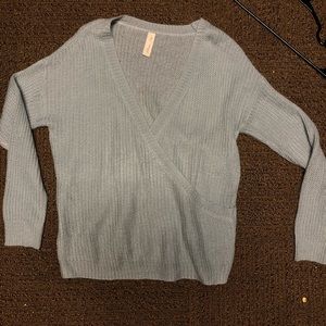 baby blue wrap sweater